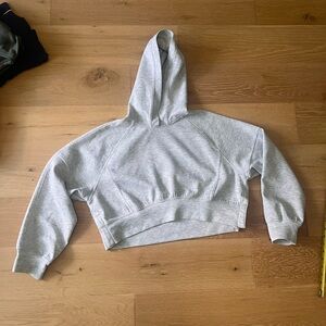 Abercrombie YPB grey cropped hoody sweatshirt gray medium your personal best